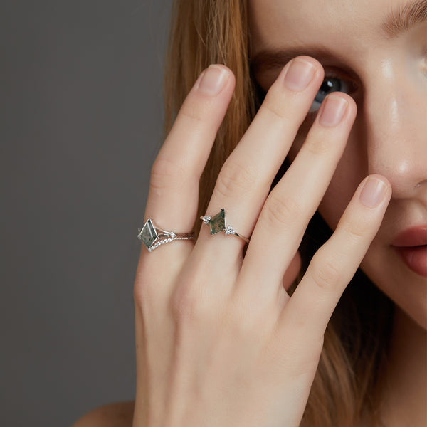 Moss Agate Stacking Ring