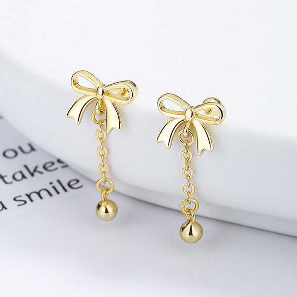 Bow Tie Bowknot Drop Stud Earrings