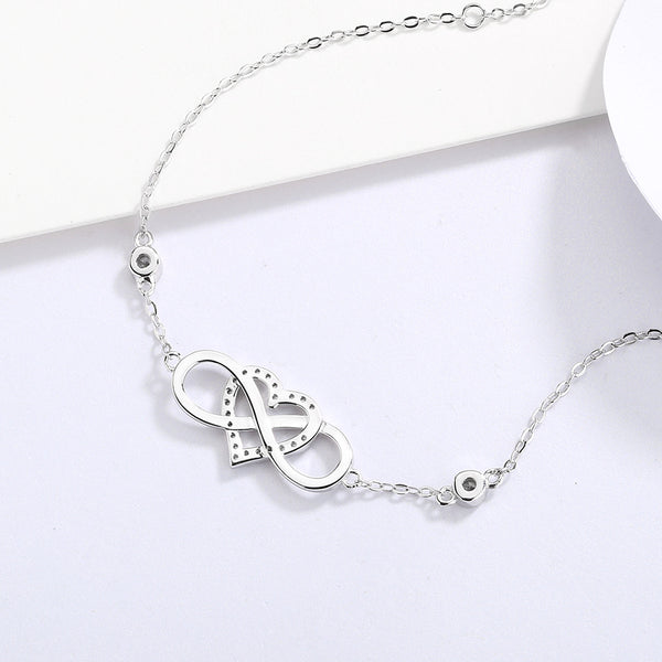 Infinity Mobius Heart Charm Bracelet