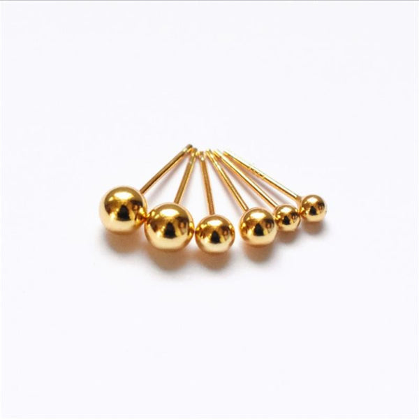 Round Bead Stud Earrings