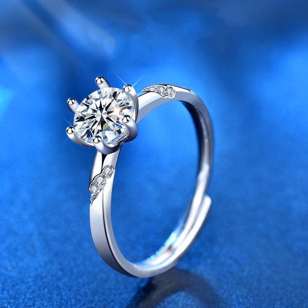 Moissanite Couple Engagement Ring