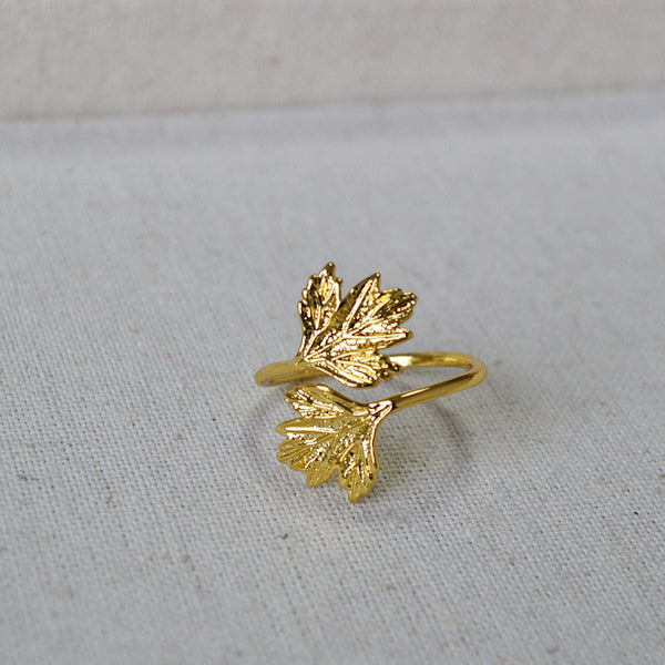 Gold Vintage Leaf Stacking Ring