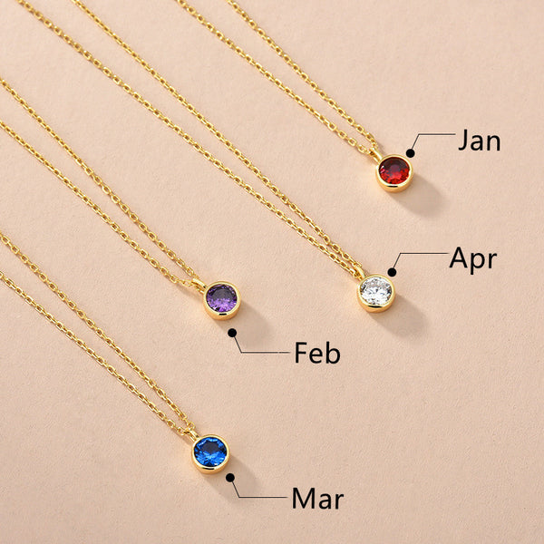 Single Birthstone Pendant Necklace