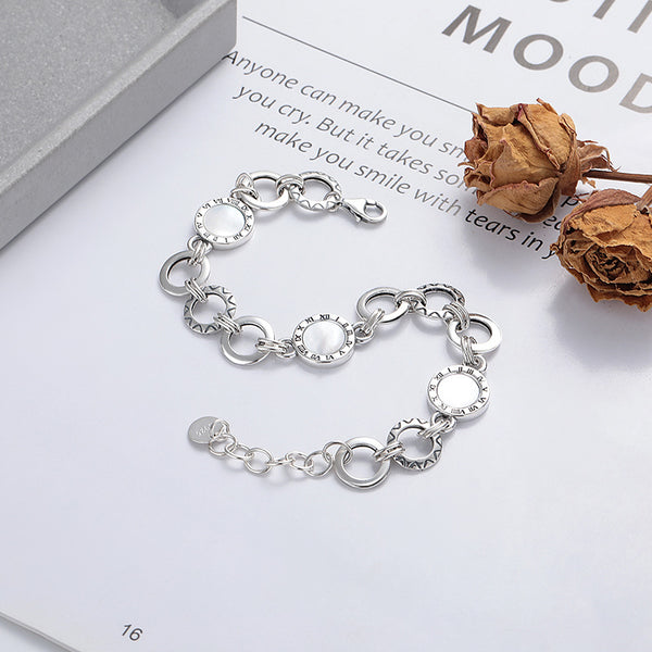 Mother Of Shell Roman Numeral Bracelet