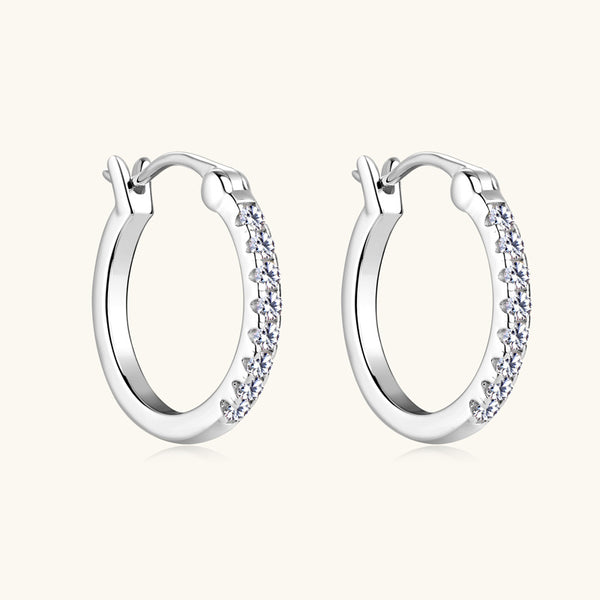 Pave Moissanite Hoop Earrings