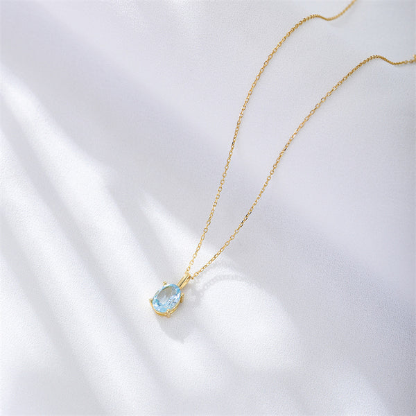 Oval Topaz Pendant Necklace