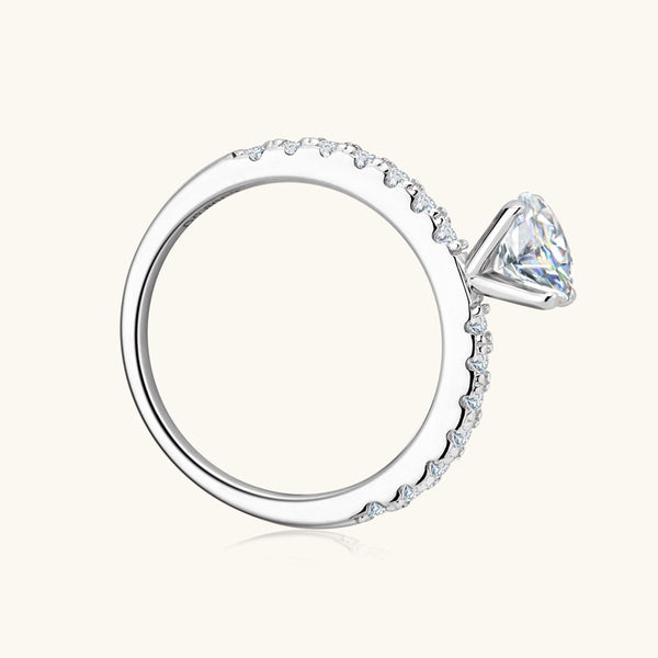 Moissanite Pave Setting Engagement Ring