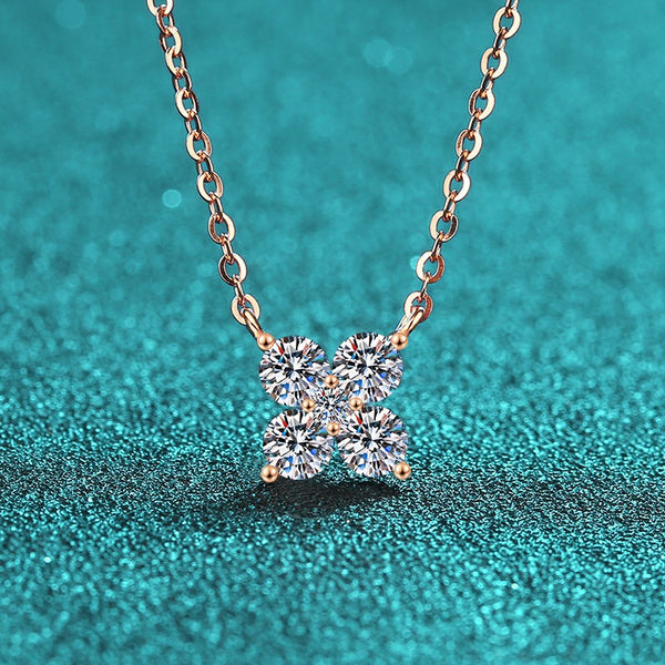 Moissanite Flower Wedding Necklace