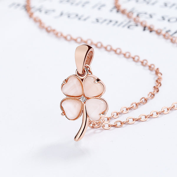 Four Leaf Clover Opal Necklace