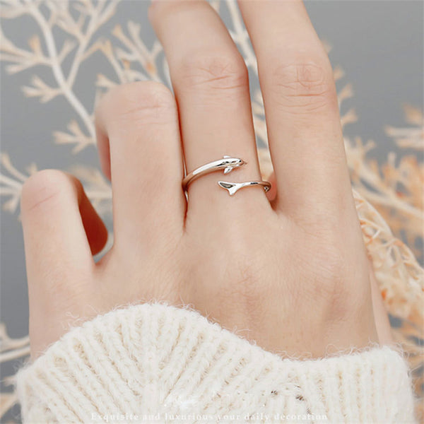 Simple Dolphin Open Ring