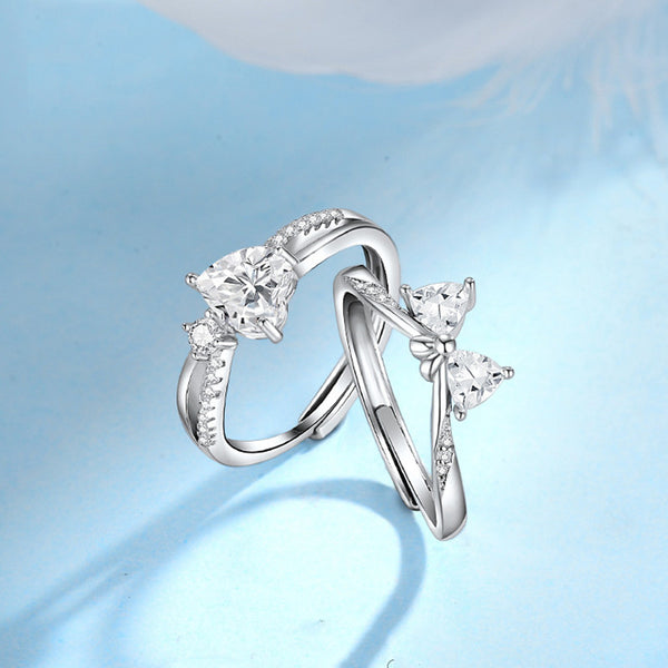 Dainty Bowknot Heart Ring