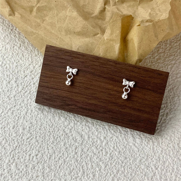 Bow Tie Ball End Earrings