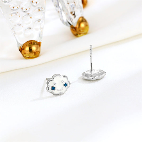 Cute Smiley Face Cloud Stud Earrings