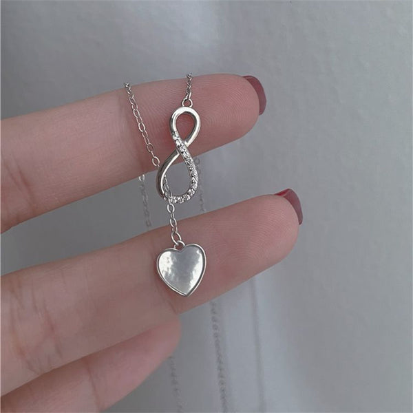 Shell Heart Infinity Necklace