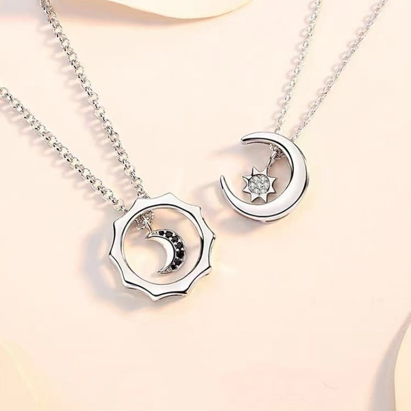 Sun Moon Matching Couple Necklace