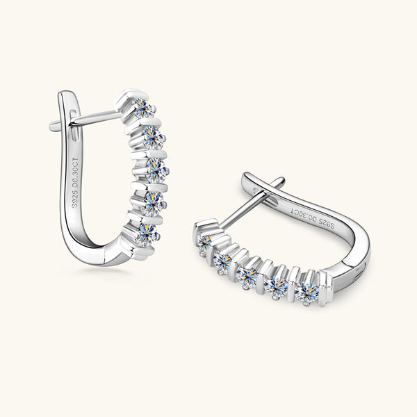 U-Shaped Moissanite Hoop Earrings