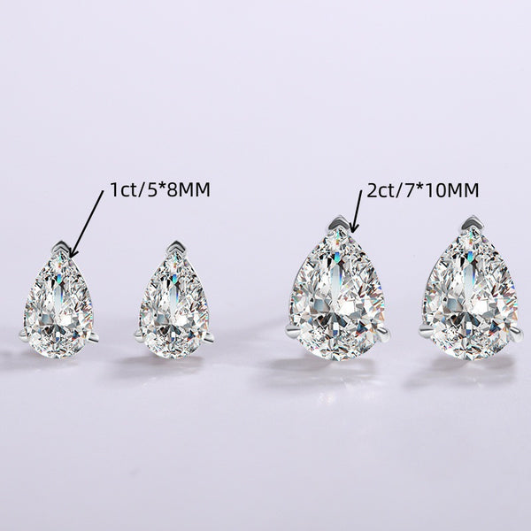 Teardrop Moissanite Stud Earrings