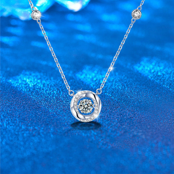 Moissanite Dancing Stone Charm Necklace