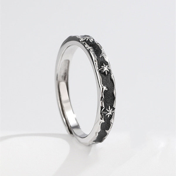 Star Enamel Couple Band Ring