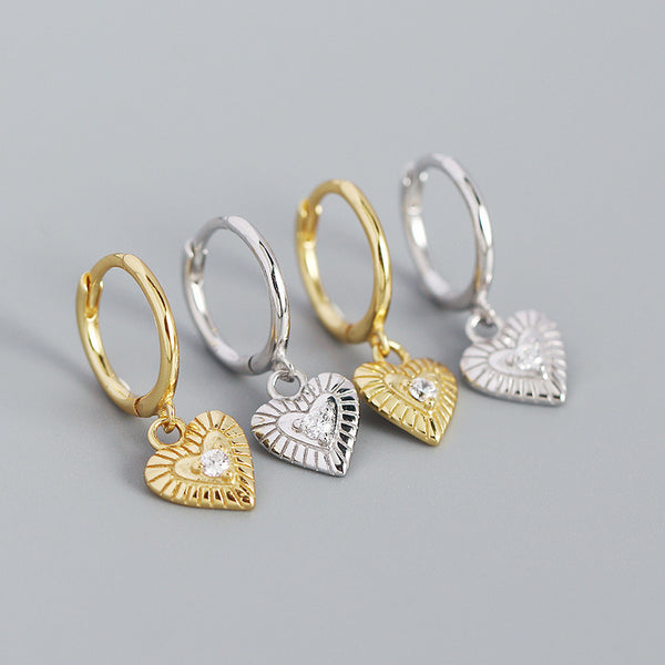 Heart Drop Drop Earrings