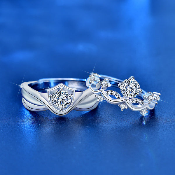 Moissanite Knight Princess Couple Ring