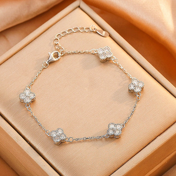 Dainty Four Leaf Clover Bracelet