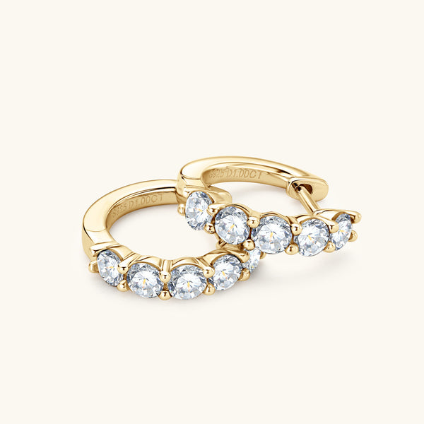 Dainty Moissanite Hoop Earrings