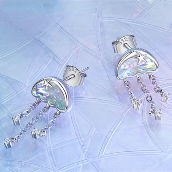 Dainty Glass Jellyfish Earring