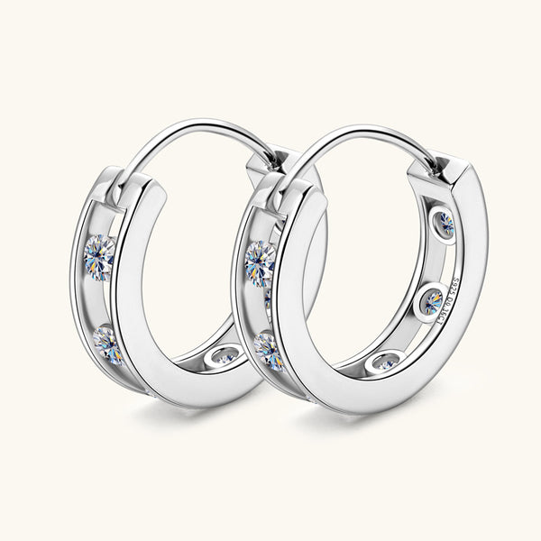 Dainty Moissanite Hoop Earrings