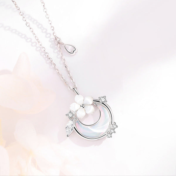 Cherry Blossom Moon Necklace