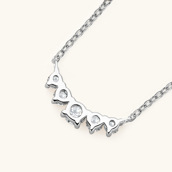 Five Stone Moissanite Smile Necklace