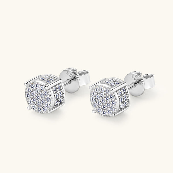 Moissanite Pave Small Round Stud Earrings