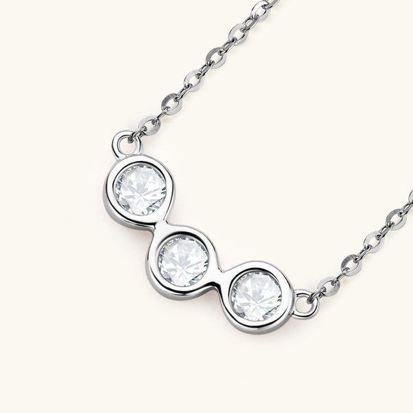 Three Stone Moissanite Necklace