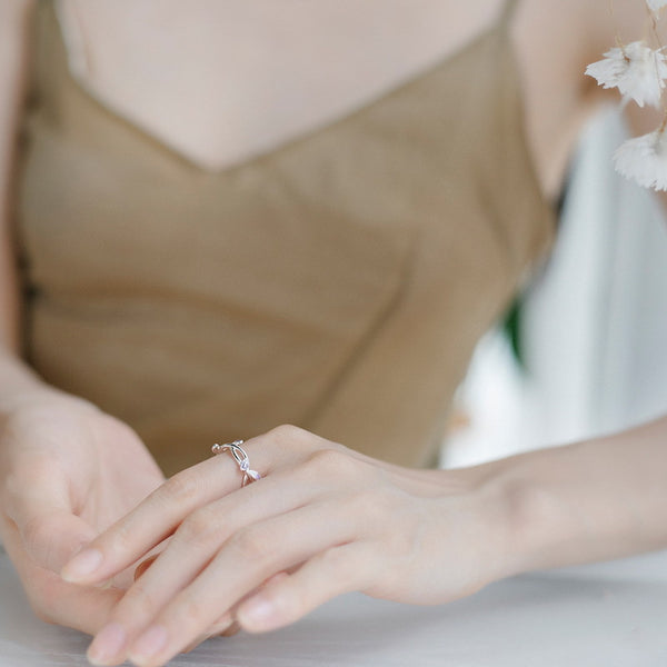 Violet Flower Enamel Ring