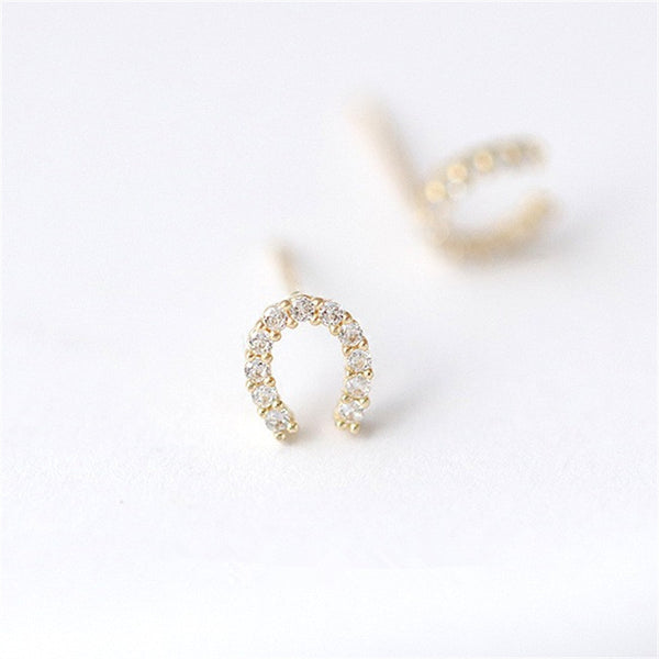 Horseshoe U Shape Stud Earrings