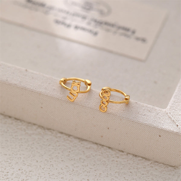 Dainty Letter Hoop Earrings