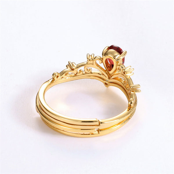 Vintage Garnet Crown Ring