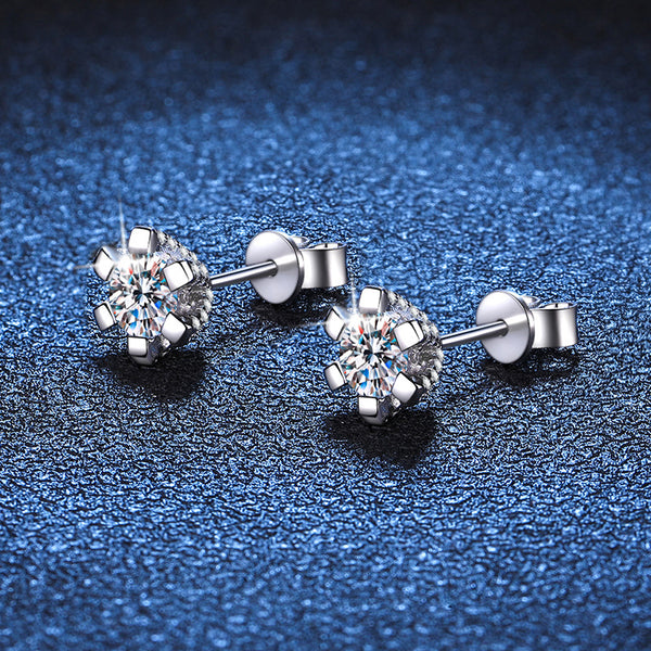 Six-Prong Moissanite Wedding Stud Earrings