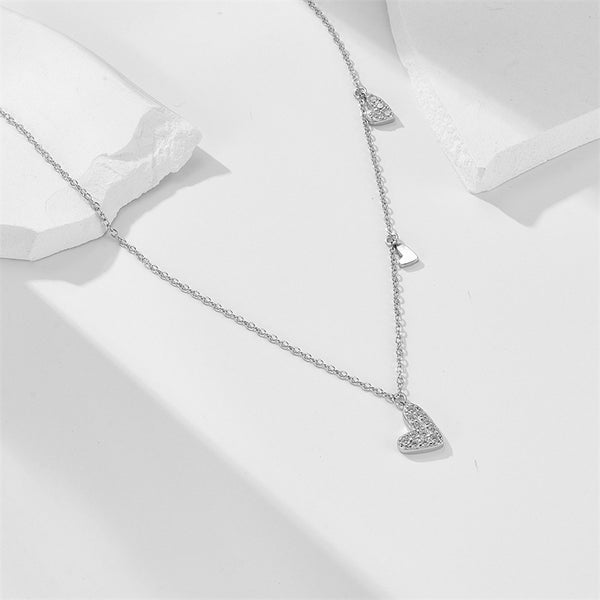 Triple Heart Charm Necklace