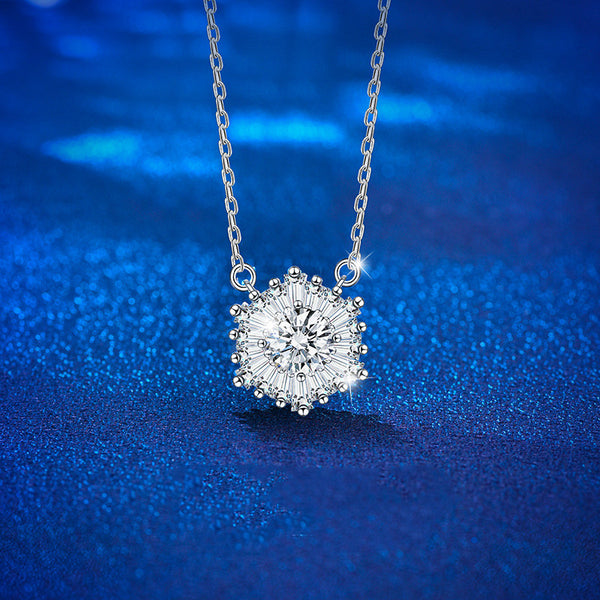 Frost Flower Moissanite Wedding Necklace