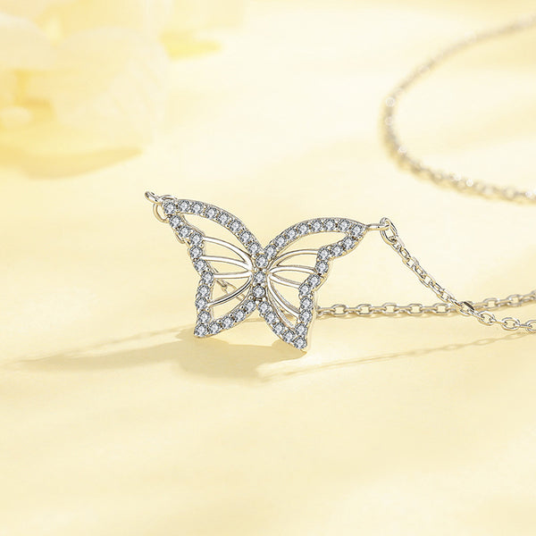 Silver Butterfly Pendant Necklace