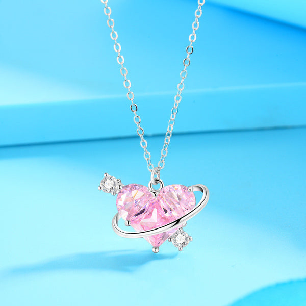 Pink Heart Pendant Necklace