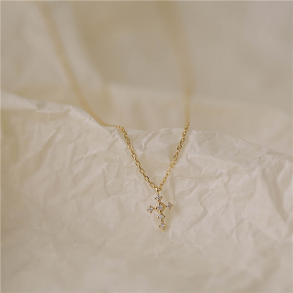 Dainty Cross Charm Pendant Necklace