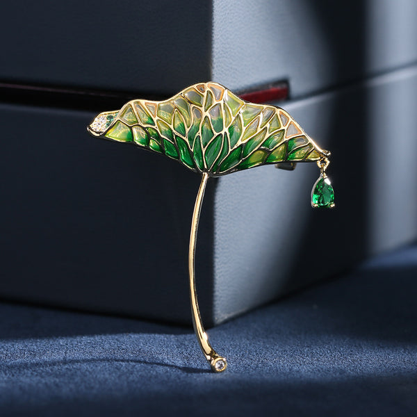 Lotus Leaf Wedding Brooch