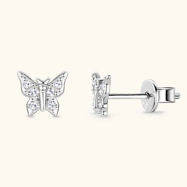 Moissanite Butterfly Wedding Stud Earrings