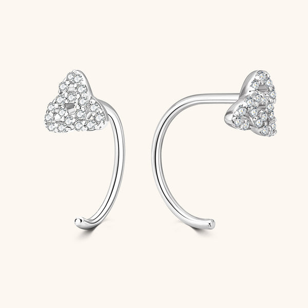 Moissanite Celtic Knot C Hoop Earrings