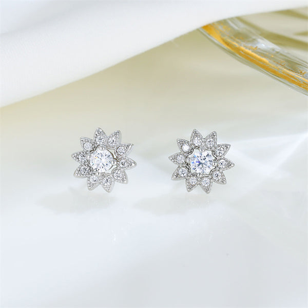 Mini Silver Flower Stud Earrings