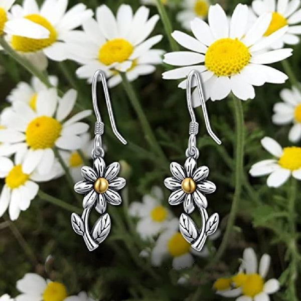 Sunflower Drop Hook Earrings