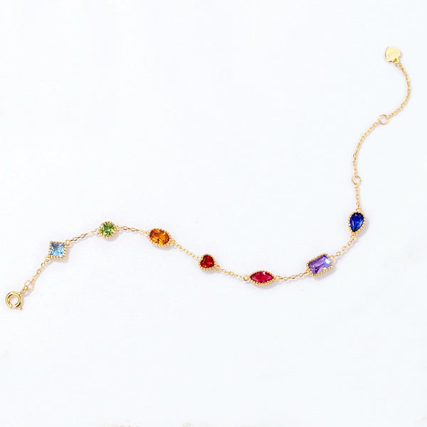 Vintage Rainbow Colored Gem Bracelet