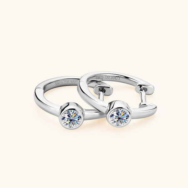 Solitaire Moissanite Hoop Earrings